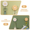 Cabilock 4pcs Daisy Sticky Hook daisy coat bags wall hanger
