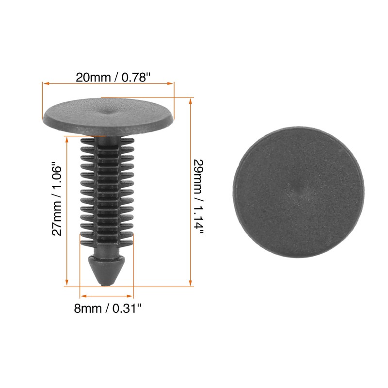 X AUTOHAUX 30pcs 8mm Hole Dia Plastic Bolt Rivets Bumper