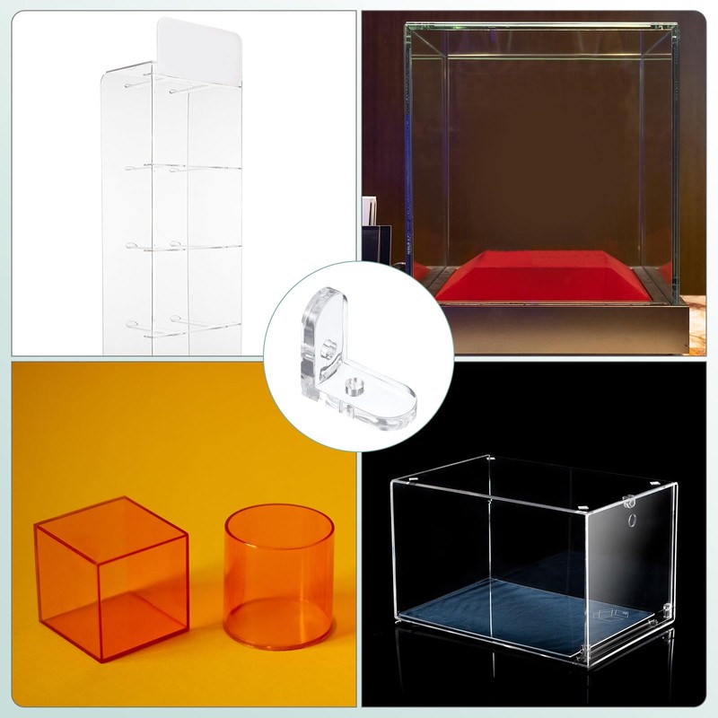 sourcing map 12 Set Acrylic Corner Bracket, L-Shaped Corner Connector