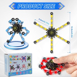 Transformable Fidget Spinners 27Pcs -Sensory Stress Relief Toys for Boys and Girls, Set for Kids and Adults ADHD Anxiety Relief Toys, Autism Sensory Toy for Children with Auti (27pc)