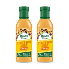 Walden Farms Street Taco Sauce Queso – Calorie-Free, Gluten-Free, Low Carb, Keto-Friendly, Sugar-Free, Creamy Queso Flavor – 2-Pack, 12 oz Bottles
