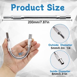 NCTNCX Flexible Shaft 2 Pieces Flexible Bit Holder 1/4 Hex Shank Bit Extension Flexible Shaft for Drill and Screwdriver in Tight Spaces (200 mm)