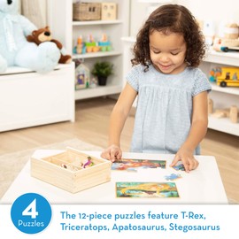 Melissa & Doug Wooden Jigsaw Puzzles in a Box - Dinosaur