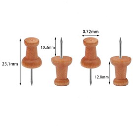 YFFSFDC Push Pins Dharma Shape Thumb Tacks Wooden 100 Pieces Large Capacity Decorative Stylish Wooden Push Pins for Bulletin Board Posters, Photos, DIY, Maps, Calendars, Schools, Office Supplies
