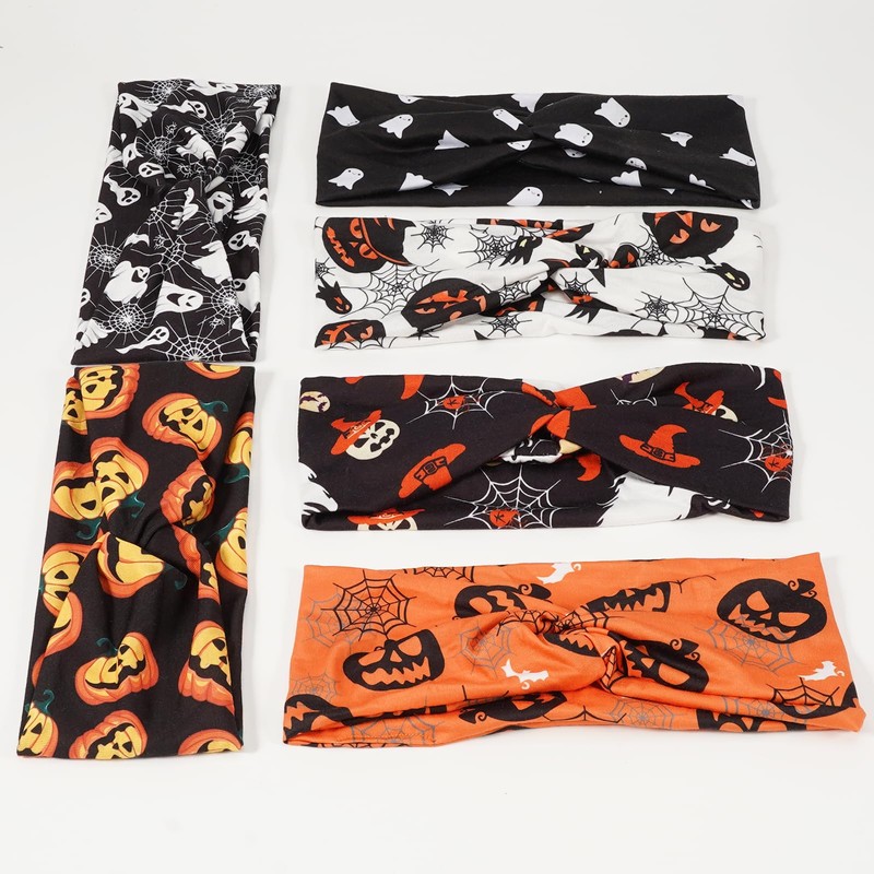 Jocbean 6 Pack Halloween Twist Knot Headbands for Women Soft