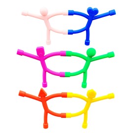 6Pcs Magnetic People Toys, Silicone Fridge Magnets for Kids 3-8, Bendable Magnetic Men Figures, Travel Fidget Toys, Classroom Rewards & Cute Decor for Refrigerator, Office, Locker
