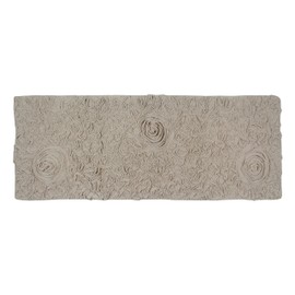 Home Weavers Bell Flower Collection 21"x54" Runner 100% Cotton Tufted Bath Rugs, Extra Soft and Absorbent Bath Rugs, Non-Slip Bath Mats, Machine Washable, Bathroom Bath Mats for Floor, Linen