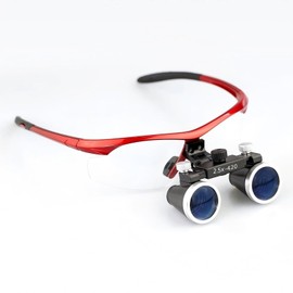 Smedent Dental Surgicial Loupe Loupes 2.5X Magnification 16.5" (420mm) Working Distance Burgundy Goggles