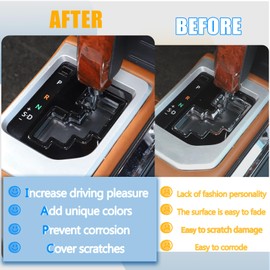 LLKUANG Car Center Console Gear Shift Panel Gear Track Decorative Frame Trim Compatible with Toyota Tundra 2014-2021 Gear Shifter Central Anti-Scratch Cover Interior Accessories(Bright Black)