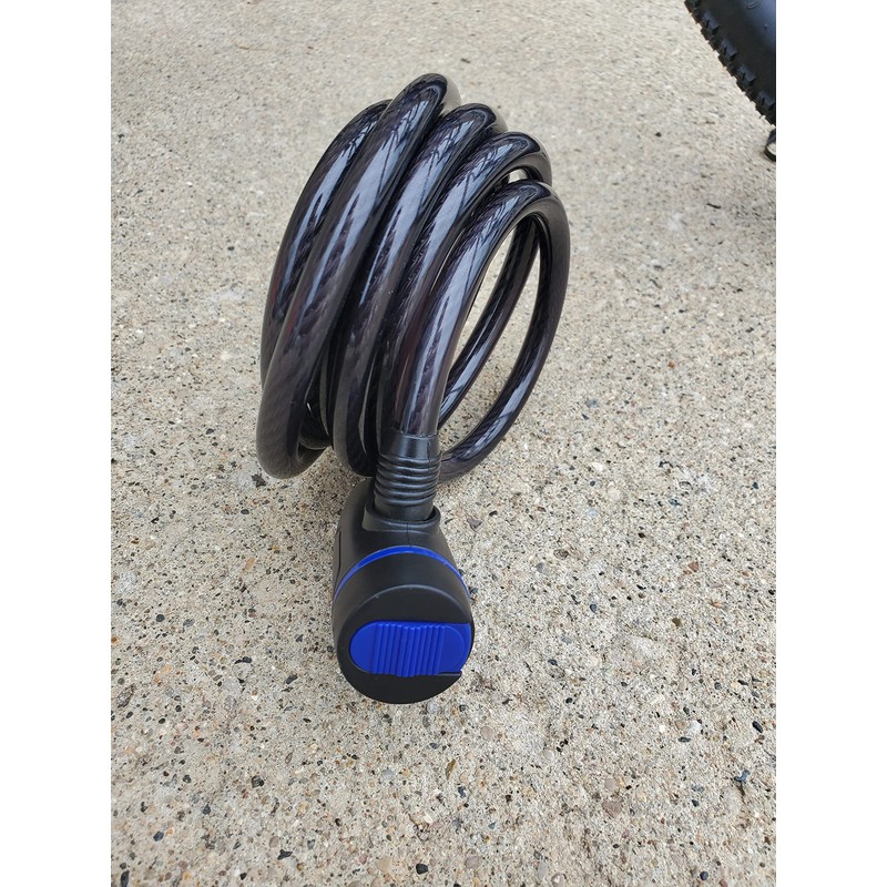 M-Wave Autom.-Spiralkabelschloß 1800 x 10 mm weiß mit Clip-on-Halter für