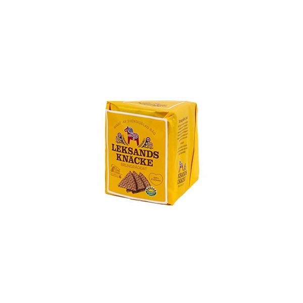 Leksands Triangular Crispbread, Brown (Dark) Baked, Pack of 5, 5 x 200 g (Yellow)
