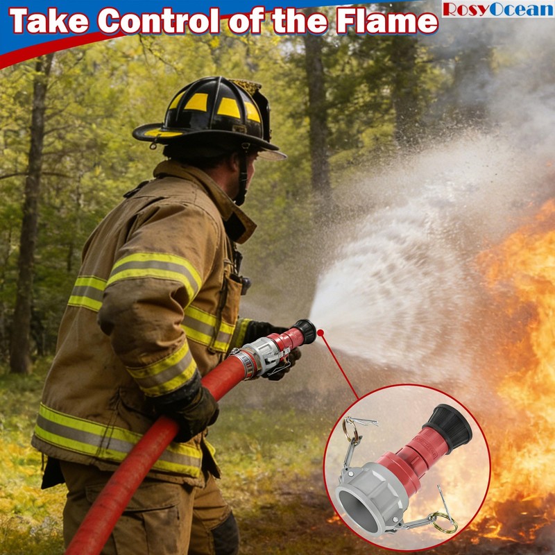 RosyOcean Heavey Duty 2 Inch Fire Hose Nozzle Thermoplastic Fire