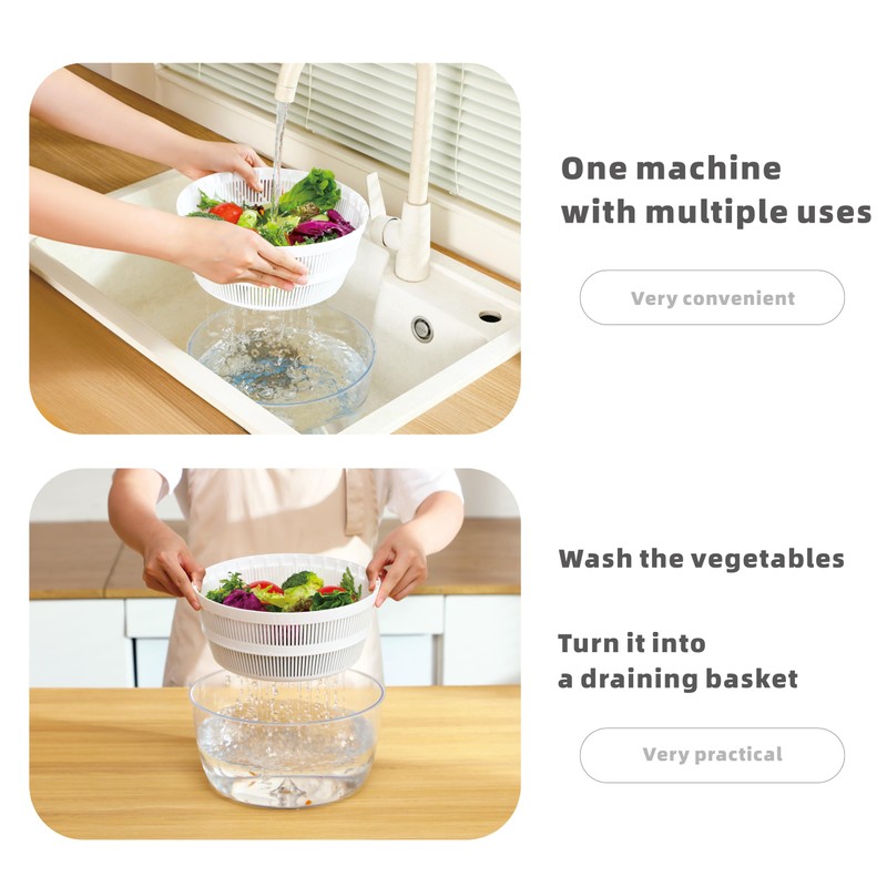 Subbuteo Electric Salad Spinner 4Qt – Rechargeable Lettuce Washer &