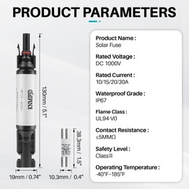 KNMIPJD Solar Fuse Holder 30Amp 1000V Solar Panel Fuse 2PCS 30A mc4 Fuse IP67 Fuse Holder Suitable for Solar Energy Systems and Solar Panels（30A 2PCS）