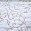 mixinni 2-Piece King Size Soft Microfiber Beige Quilted Embroidery Floral