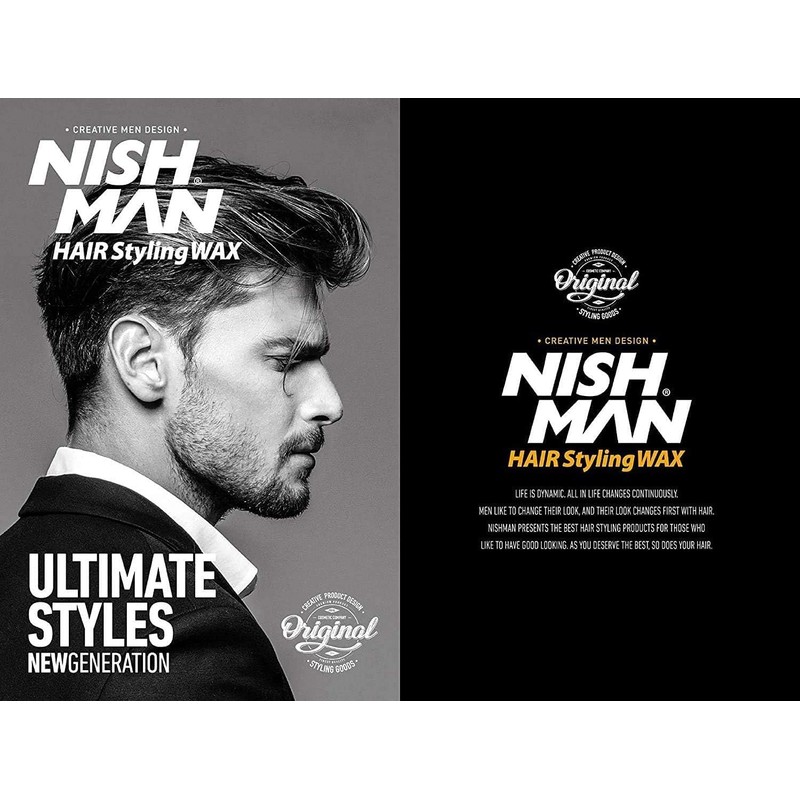 Nishman Hair Styling Wax for Men, B3 Flaming, Red150 ml