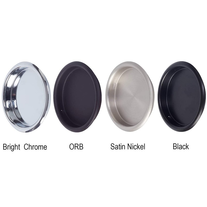 Enconker 4 Pack Closet Door Finger Pull 2-1/8”, Black Sliding