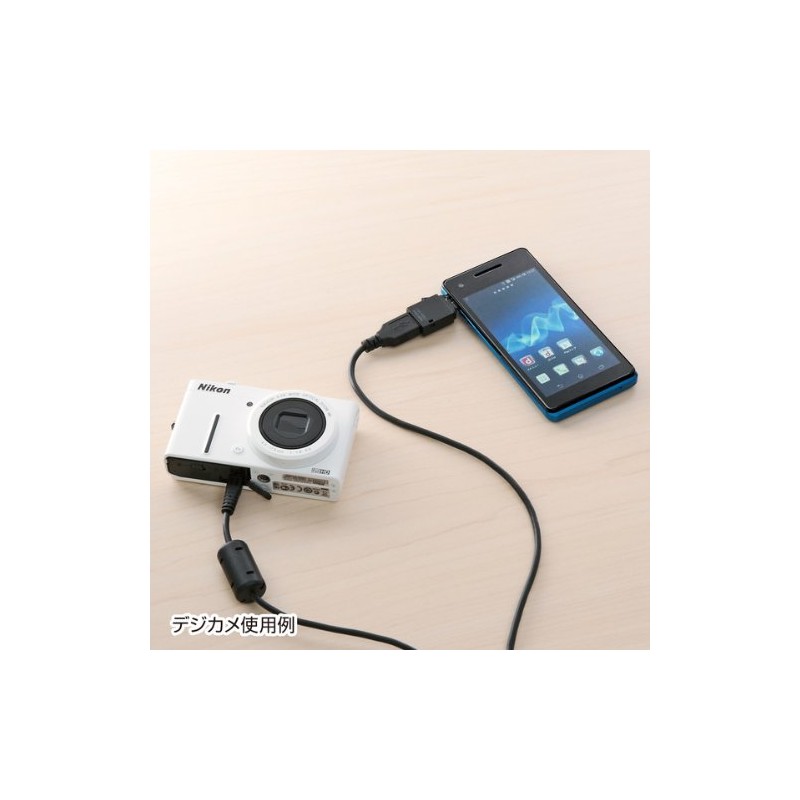 サンワサプライ(Sanwa Supply) USBホスト変換アダプタ(microUSB Bコネクタ オスーUSB Aコネクタ メス) スマホ・タブレット対応 AD-USB19BK