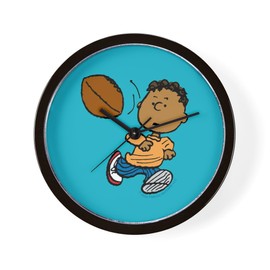 CafePress Peanuts Franklin Throwing A Ball 10" Wall Clock for Livingroom, Kitchen, or Office