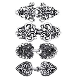 Vintage Cardigan Clips, Pack of 4 Pullover Clips, Vintage Pullover Chain, Creative Silver Cardigan Clip, Collar Clips, Vintage Sweater Clips, Alloy Cardigan Clips, Antique Brooch for Dress