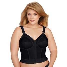 Exquisite Form Plus Size Fully Women's Front Close Longline Posture Bra #5107530, Black, 44DD