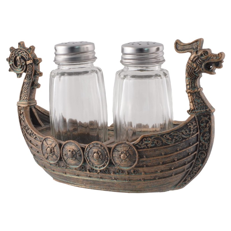Nordic Salt and Pepper Shakers "Drakar" - Viking Ship with