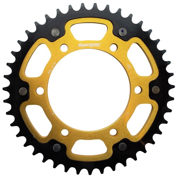 Supersprox Driven Sprocket, Rear Stealth, Aluminum & Steel, model: RST-480:43-GLD,