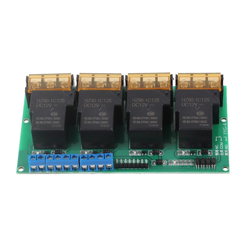 High Power Four Way Relay Module Control Panel Optocoupler Isolation