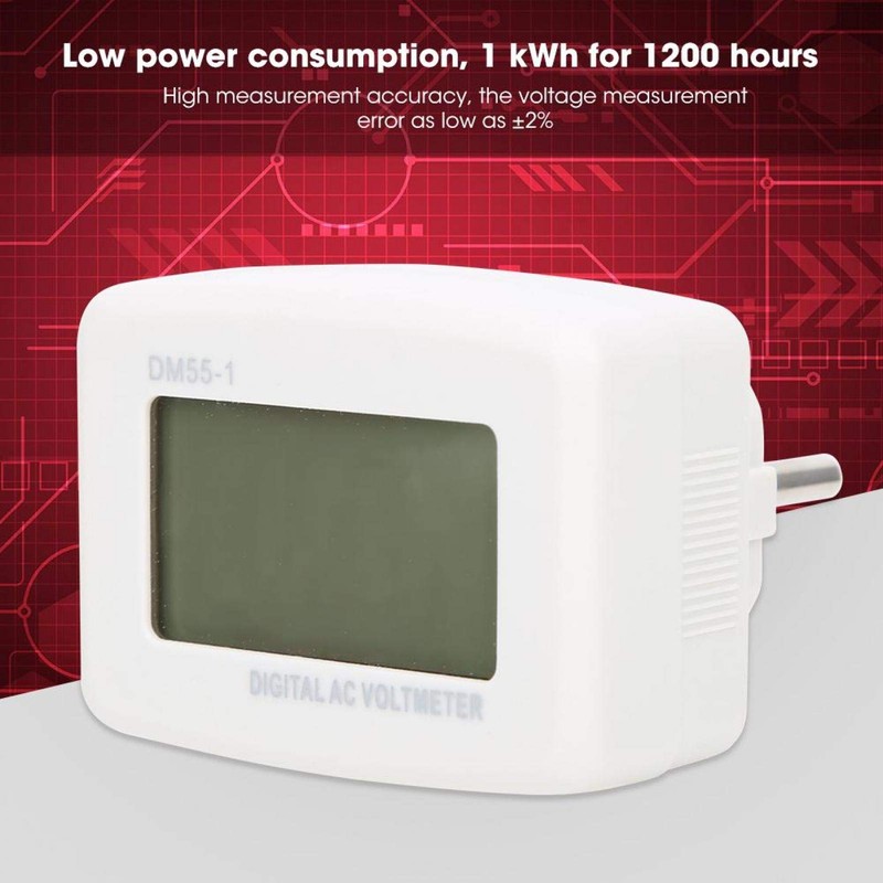 Telituny 230V AC Voltmeter AC Voltmeter Digital DM55-1-EU Digital AC
