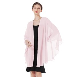 BEAUZSUZSANA Summer Shawls and Wraps for Women Evening Dresses Bridal Wedding Lightweight Party Travel Chiffon Scarf (Pale Pink)