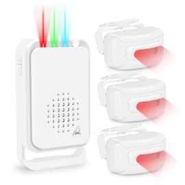 GREENCYCLE Motion Dectectors, Outdoor Motion Sensor Alarm, Driveaway Alarm Home Security Business Detector Alert System, Infrared PIR Sensor Waterproof Long Range Protect Property -1Alarm 3Sensors