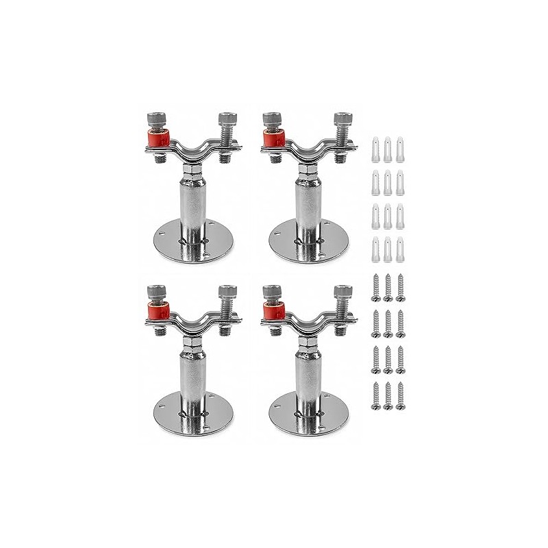 QWORK Adjustable Stainless Steel Pipe Support Bracket Kit - Compatible