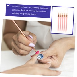 Baluue 5pcs Nail Art Liner Brushes for Manicure Painting Fine Detail Nail Drawing Pens for Diy Designs