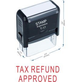 stampexpression - Tax Refund Approved Office Self Inking Rubber Stamp - Red Ink (A-50054)