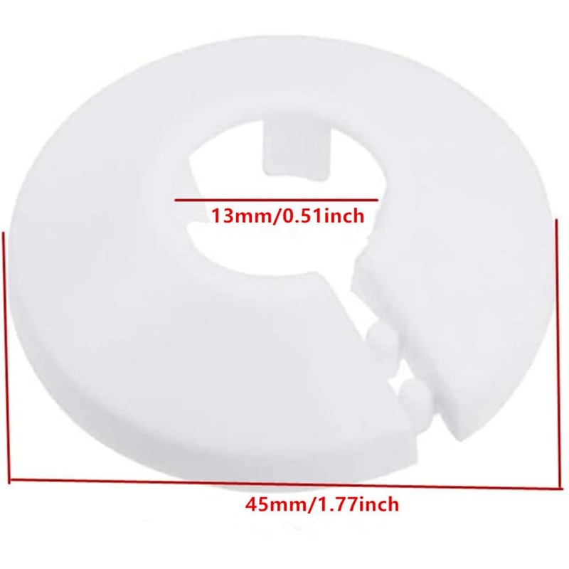 Wall Flange Cover Collars Plastic Radiator Pipe Collars, 4 Pieces,Water