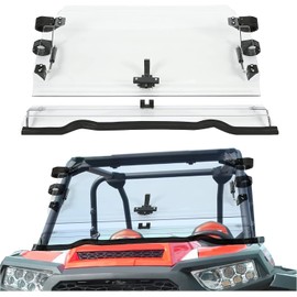 KUAFU 2-IN-1 Adjustable Flip Windshield Compatible with 2014-2018 Polaris RZR XP 1000 / XP 4 1000 Front Full Windscreen Heavy Duty Clear