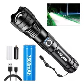 Lampara Tictica 32000 Lm Bateria Extra Grande Usb Recargable Linterna Negro Luz Blanco