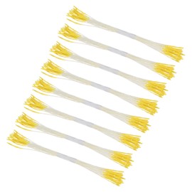 M METERXITY 200-Pack Artificial Flower Stamen Kit, Mini Double Heads Flower Stamens Pistil, Stamens for Flower Making/Craft DIY Wreaths/Wedding Floral Arrangements [Yellow]