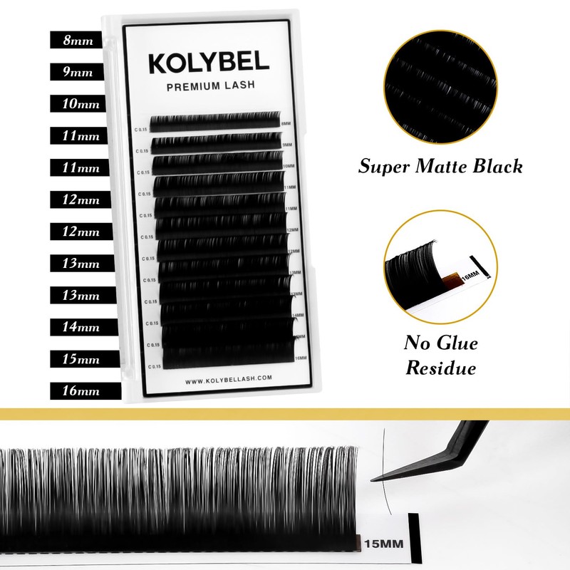 KOLYBEL Classic Lash Extensions 0.15 C CC D DD J