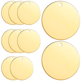 STOBOK 10Pcs Stainless Steel Stamping Blanks 1.2Inch Metal Blank Stamping Tag Charms Flat Round Pendant for DIY Engraving Bracelet Earring Necklace Chain Jewelry Making