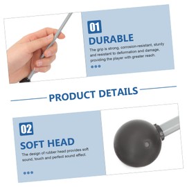 BIUDECO 2 Pcs Portable Double Xylophone Mallets Percussion Instrument Drumsticks for Marimba and Glockenspiel Ideal for Students and Beginners Rubber Design