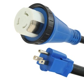 CAMPELIFY 50 Amp Twist Lock to 15 Amp 110 Volt RV Adapter Cord,NEMA 5-15P Male to SS2-50R Female Locking Outlet for 50 Amp RV to House Outlet 15 Amp 110/120V,Rated for 125V 1875W,10/3 AWG,12 Inch