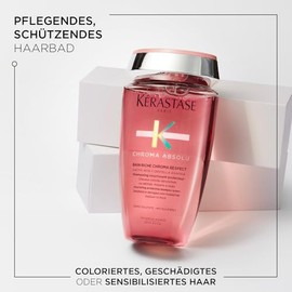Kérastase Shampoo für strapaziertes oder geschädigtes und coloriertes Haar, Pflegendes Haarbad, Bain Riche Chroma Respect, Chroma Absolu