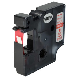 vhbw Schriftband-Kassette Ersatz für Dymo D1, 43615 für Etiketten-Drucker 7m x 6mm Rot auf Weiß