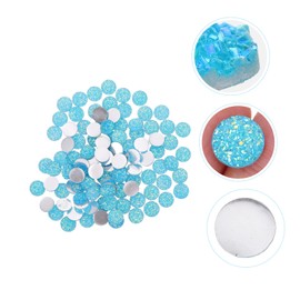 COHEALI 300pcs Sky-Blue Round Shape Resin Stickers Decorative Decals for DIY Craft Projects Premium Quality Lightweight Durable Resin Patches for Jewelry Scrapbooking and More