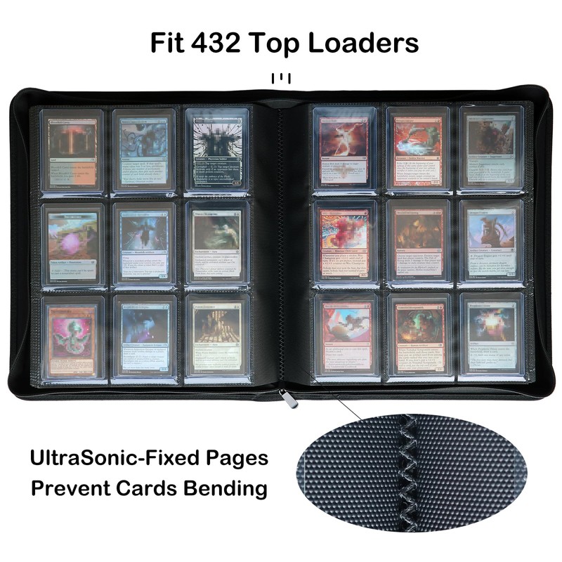 Top loader Binder, Holds 432 Top Loaders, 9 Pockets Top