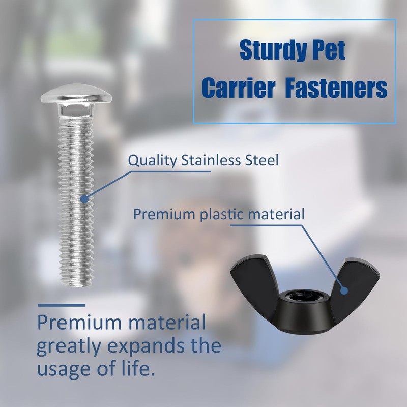 M6 Pet Carrier Fasteners Kennel Replacement Bolts for Plastic Cat