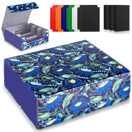JoyHood Trading Card Storage Box, Card Deck Box for 1800+ Cards, Trading Card Box Compatible with MTG/YGO/TCG/OCG Cards, Card Box with 10 Card Separators (Blossom Mystical Forest)
