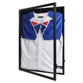 Black Lockable 2XL Jersey Shadow Box UV Protection Sports Jersey Display Frame Large Uniform Display Case with Hangercolor: Black, size: 60*80*4cm