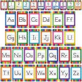Alphabet Bulletin Board Set, 37 PCS ABC Wall Decorations 26 Upper/Lower Case Letters Plus 0-10 Numbers Small Posters for Preschool, Kindergarten Classroom Playroom Bedroom Decorations for Students